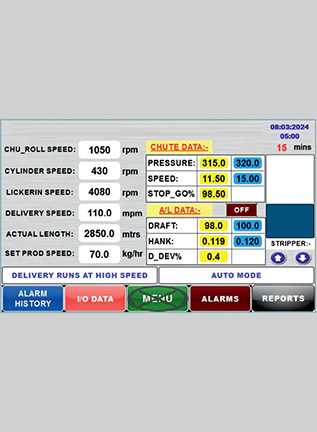 UPGRADED HMI OF CARDING MACHINE